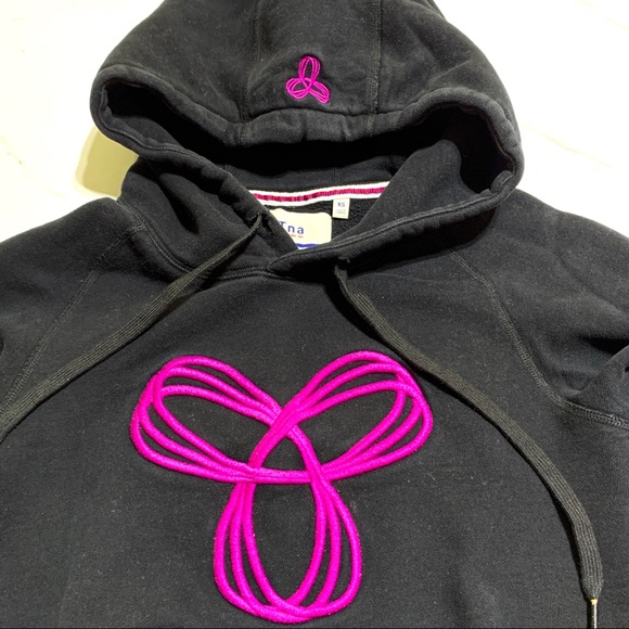 EUC TNA Black Heavyweight Ribbed Pull On Kanga Warm Hooded Sweatshirt Size XS - Picture 5 of 7